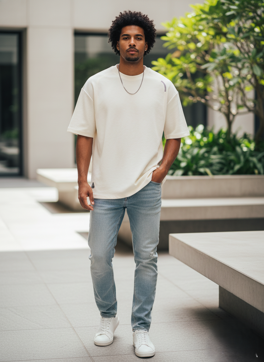 Executive Cotton Round Neck Tee - Extended Fit