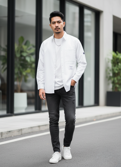 Premium Cotton Blend Button-Up Shirt - Extended Sizes