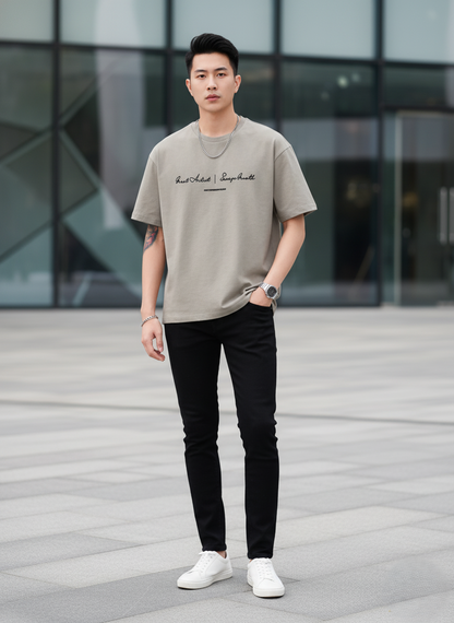 Men's Plus Size Round Neck Short Sleeve Casual T-Shirt